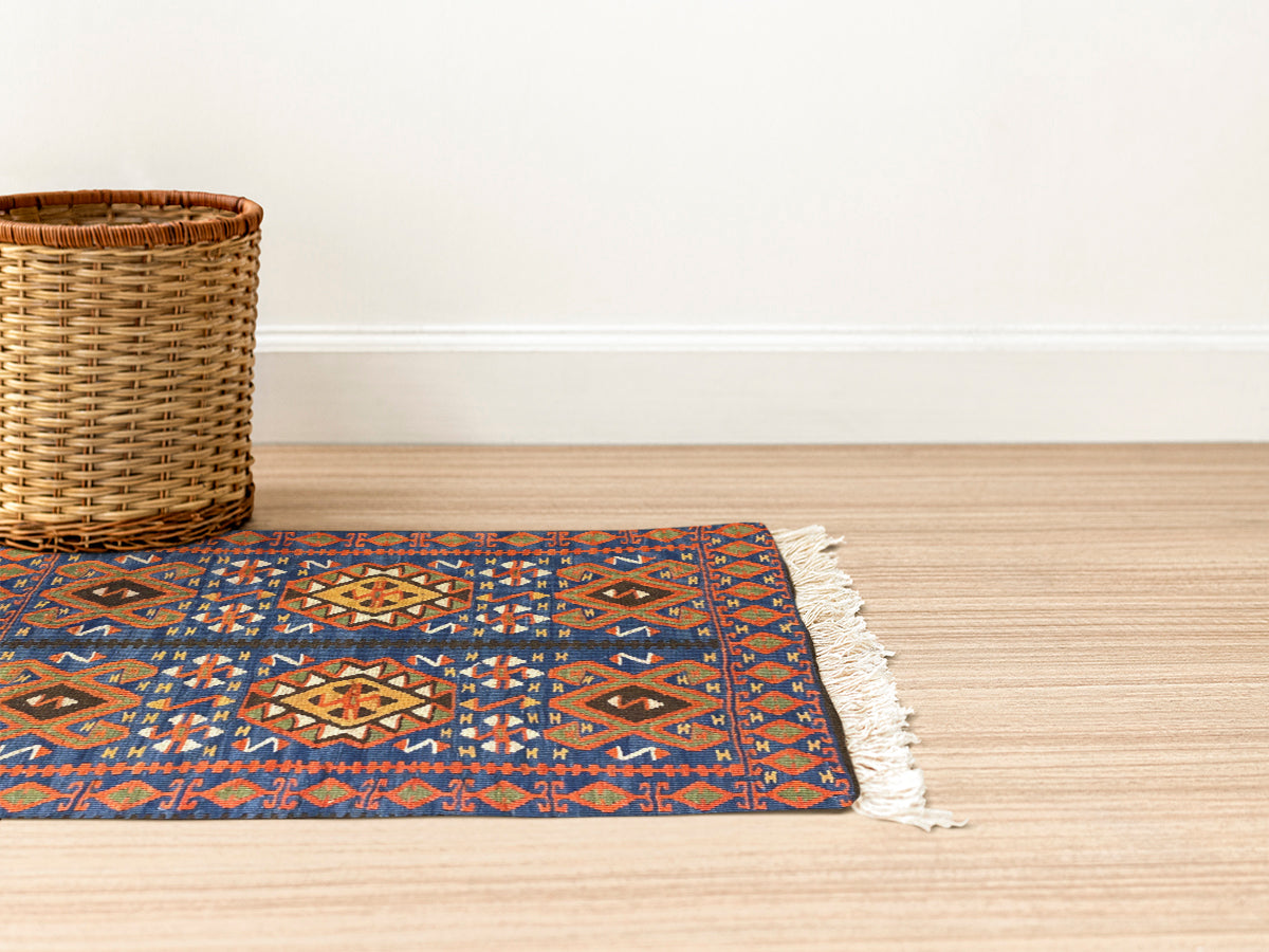 Hittite Vintage Hand Woven Turkish Wool Kilim Rug - 74 x 58 cm