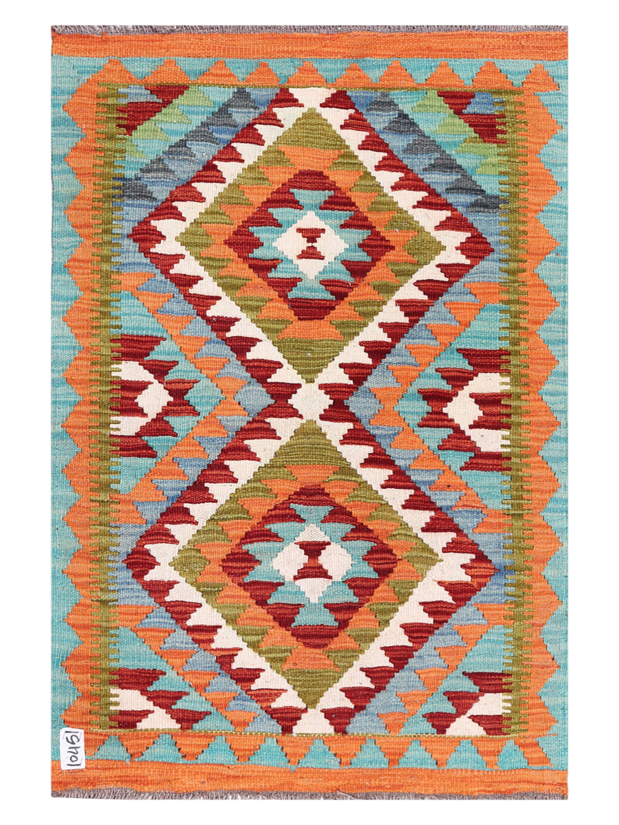 Maimana Afghanistan Kilim Accent Rug - 115 x 80 cm