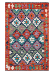 Maimana Afghanistan Kilim Accent Rug - 126 x 84 cm