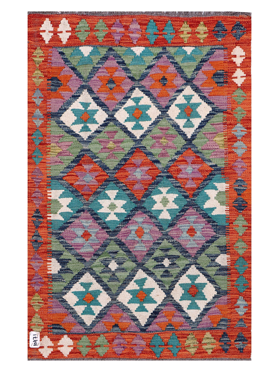 Maimana Afghanistan Kilim Accent Rug - 126 x 84 cm