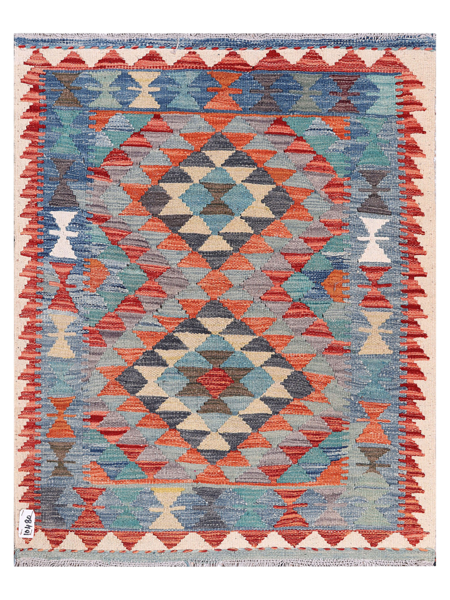 Maimana Afghanistan Kilim Accent Rug - 115 x 95 cm