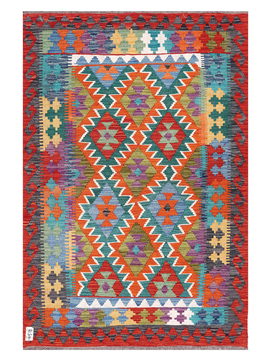 Maimana Afghanistan Kilim Accent Rug - 153 x 105 cm