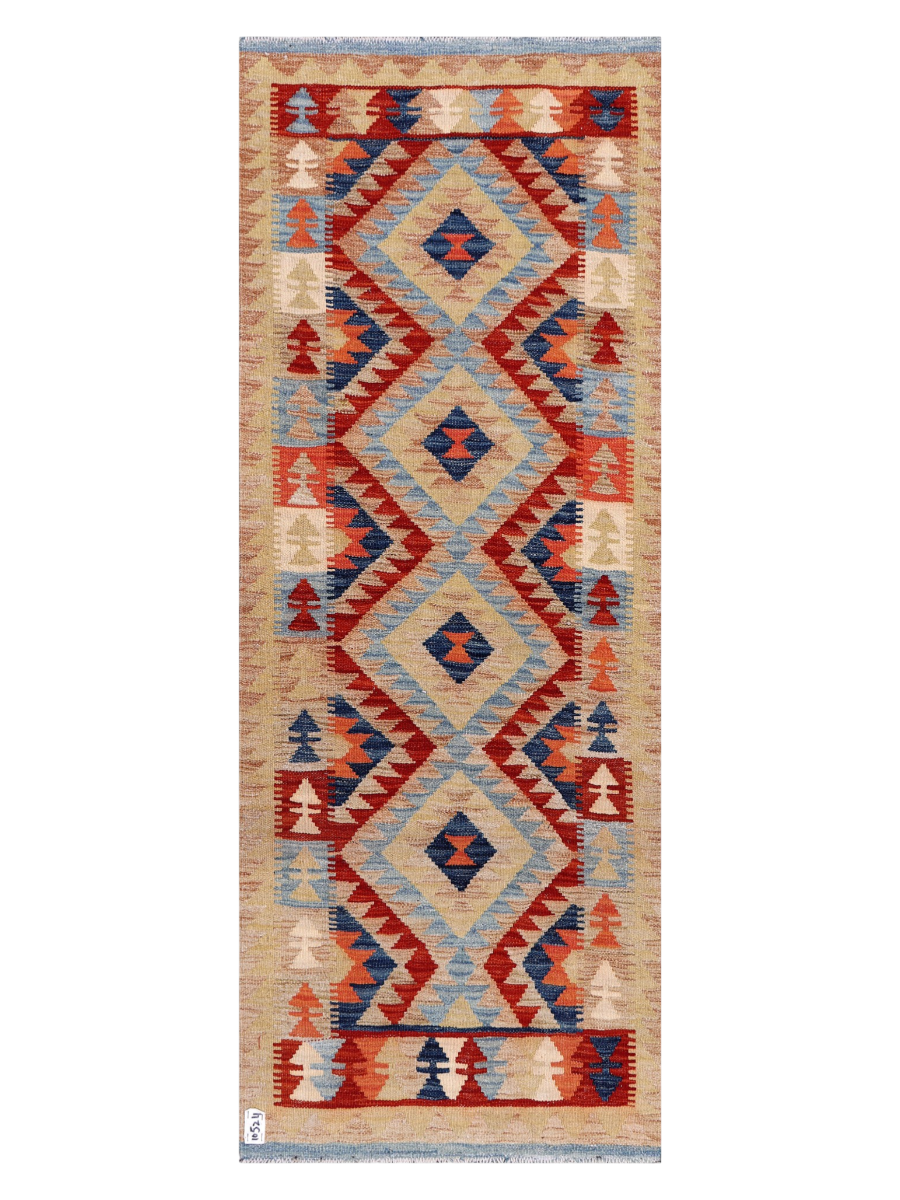 Maimana Afghanistan Kilim Runner Rug - 195 x 75 cm