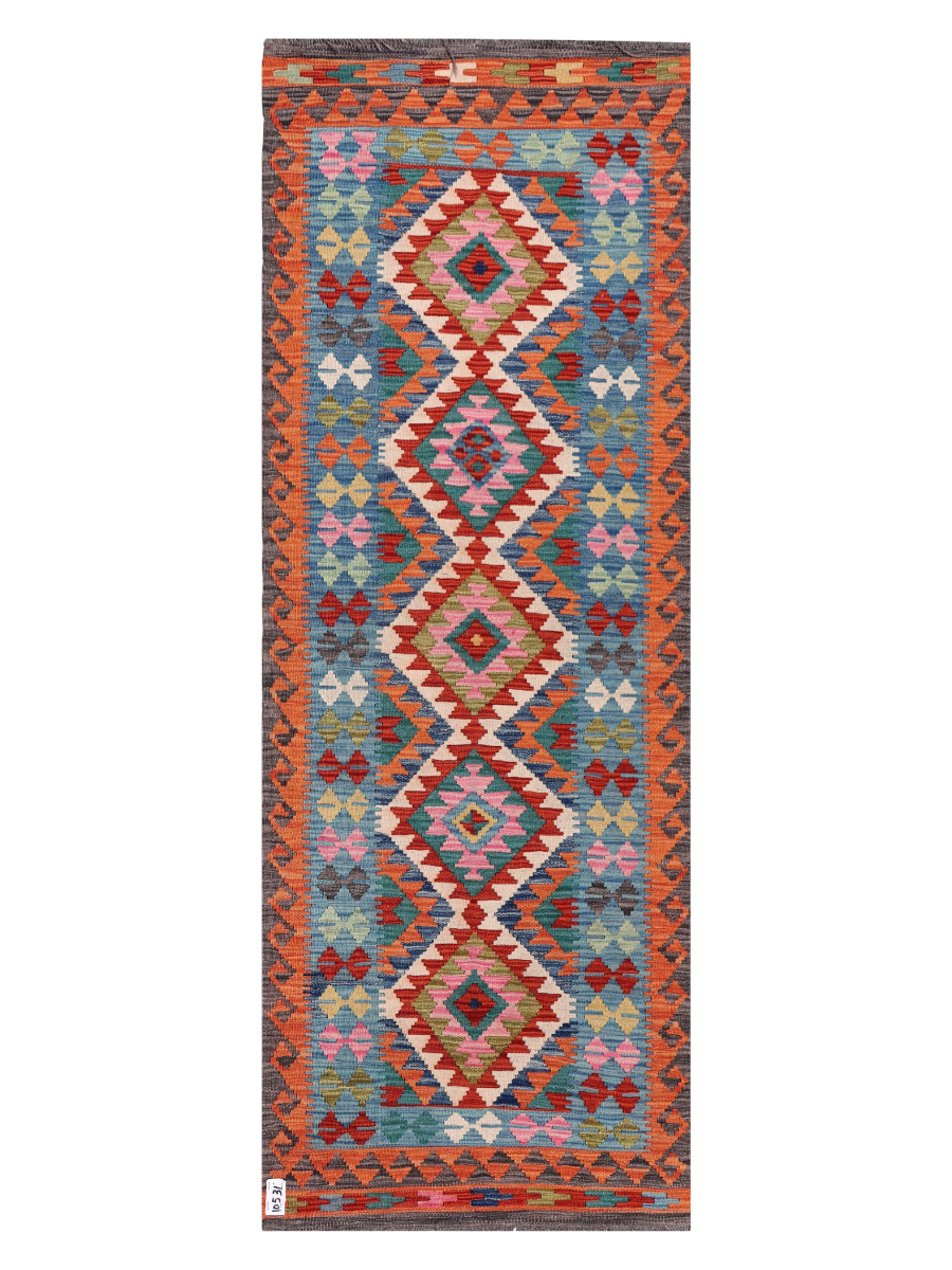 Maimana Afghanistan Kilim Runner Rug - 212 x 78 cm