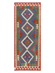 Maimana Afghanistan Kilim Runner Rug - 195 x 77 cm