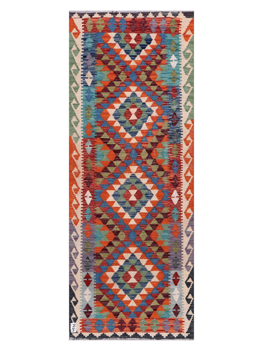 Maimana Afghanistan Kilim Runner Rug - 198 x 77 cm