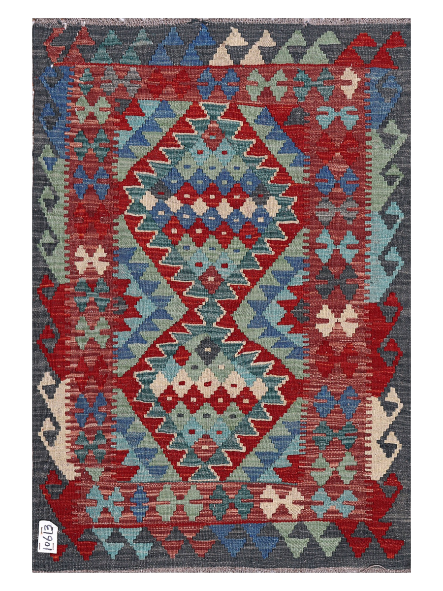 Maimana Afghanistan Kilim Accent Rug - 112 x 80 cm