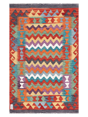 Maimana Afghanistan Kilim Accent Rug - 140 x 91 cm