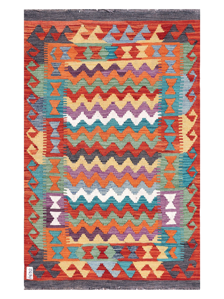 Maimana Afghanistan Kilim Accent Rug - 140 x 91 cm
