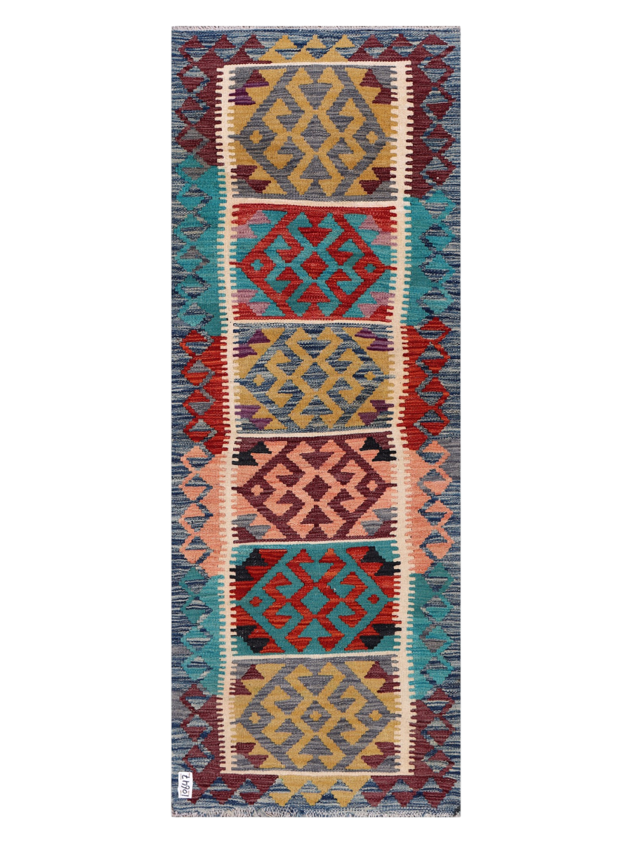 Maimana Afghanistan Kilim Runner Rug - 194 x 73 cm