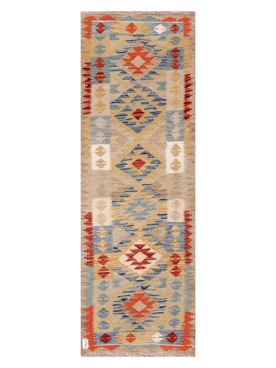Maimana Afghanistan Kilim Runner Rug - 200 x 68 cm