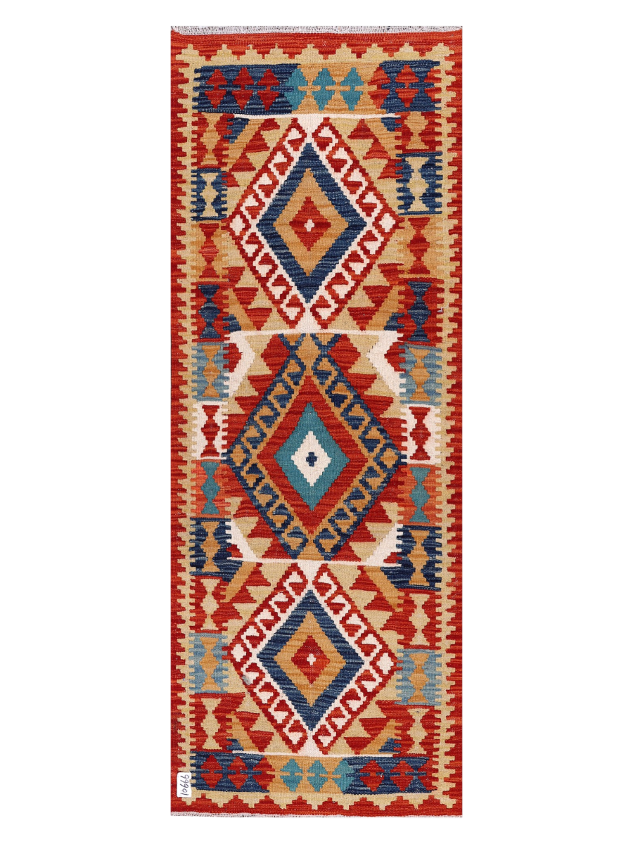 Maimana Afghanistan Kilim Runner Rug - 188 x 71 cm