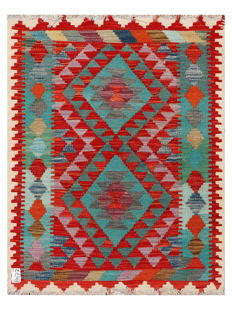 Maimana Afghanistan Kilim Accent Rug - 112 x 87 cm