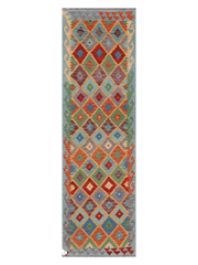 Maimana Afghanistan Kilim Runner Rug - 289 x 87 cm