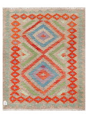 Maimana Afghanistan Kilim Accent Rug - 112 x 90 cm