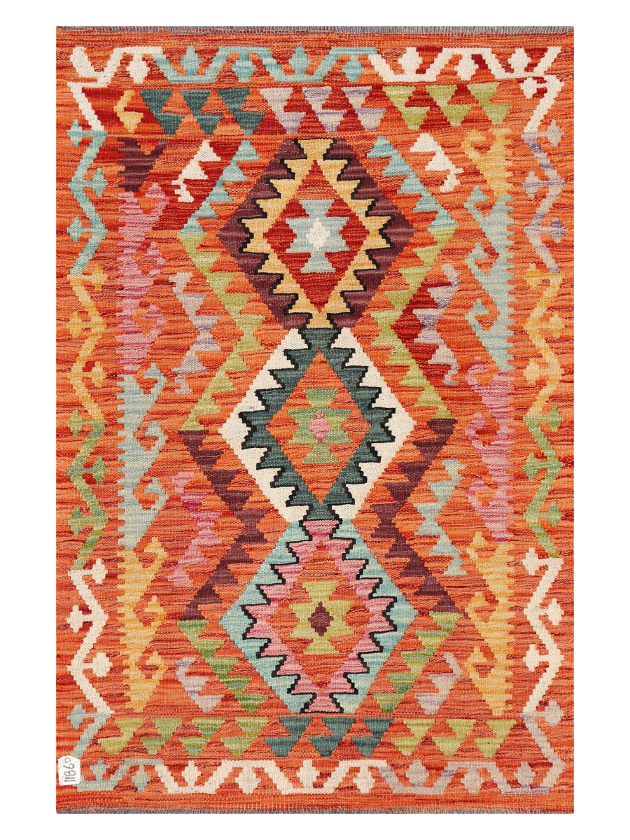 Maimana Afghanistan Kilim Accent Rug - 132 x 90 cm