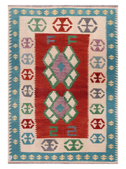 Maimana Afghanistan Kilim Accent Rug - 203 x 145 cm