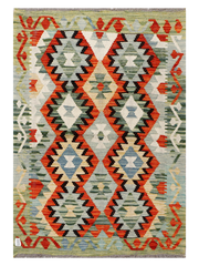 Maimana Afghanistan Kilim Accent Rug - 143 x 99 cm