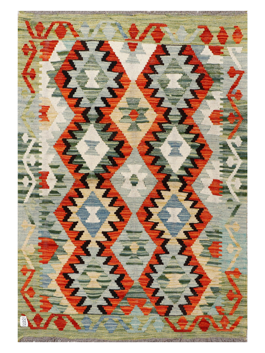 Maimana Afghanistan Kilim Accent Rug - 143 x 99 cm