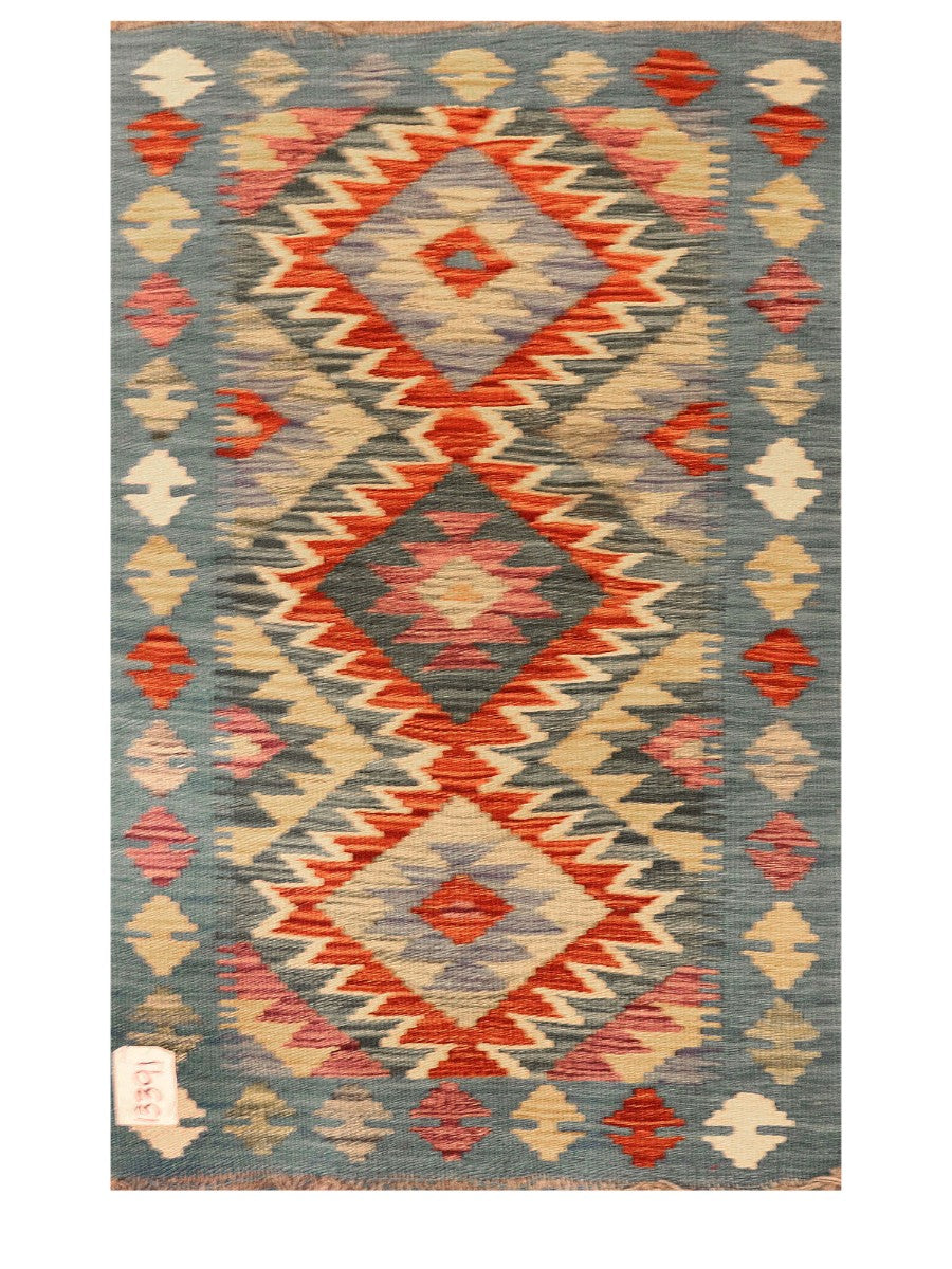 Maimana Afghanistan Kilim Rug - 88 x 55 cm