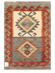 Maimana Afghanistan Kilim Rug - 88 x 60 cm