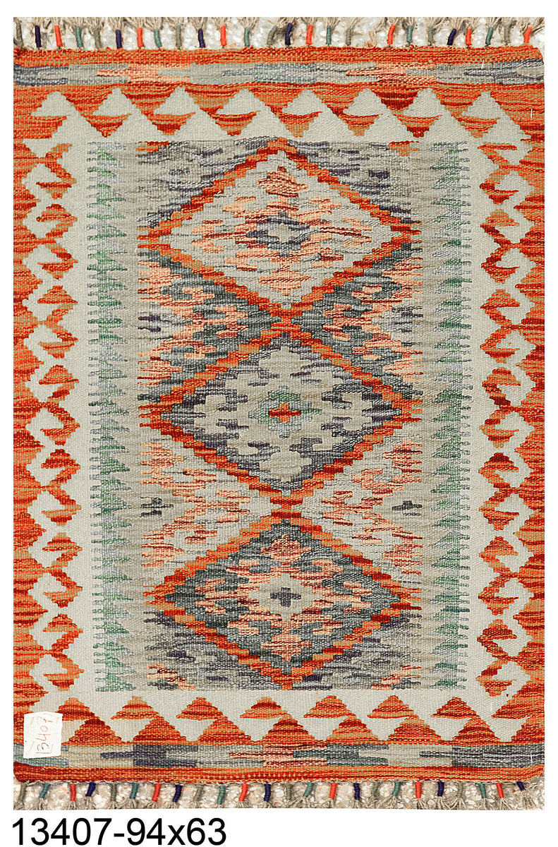 Maimana Afghanistan Kilim Rug - 94 x 63 cm