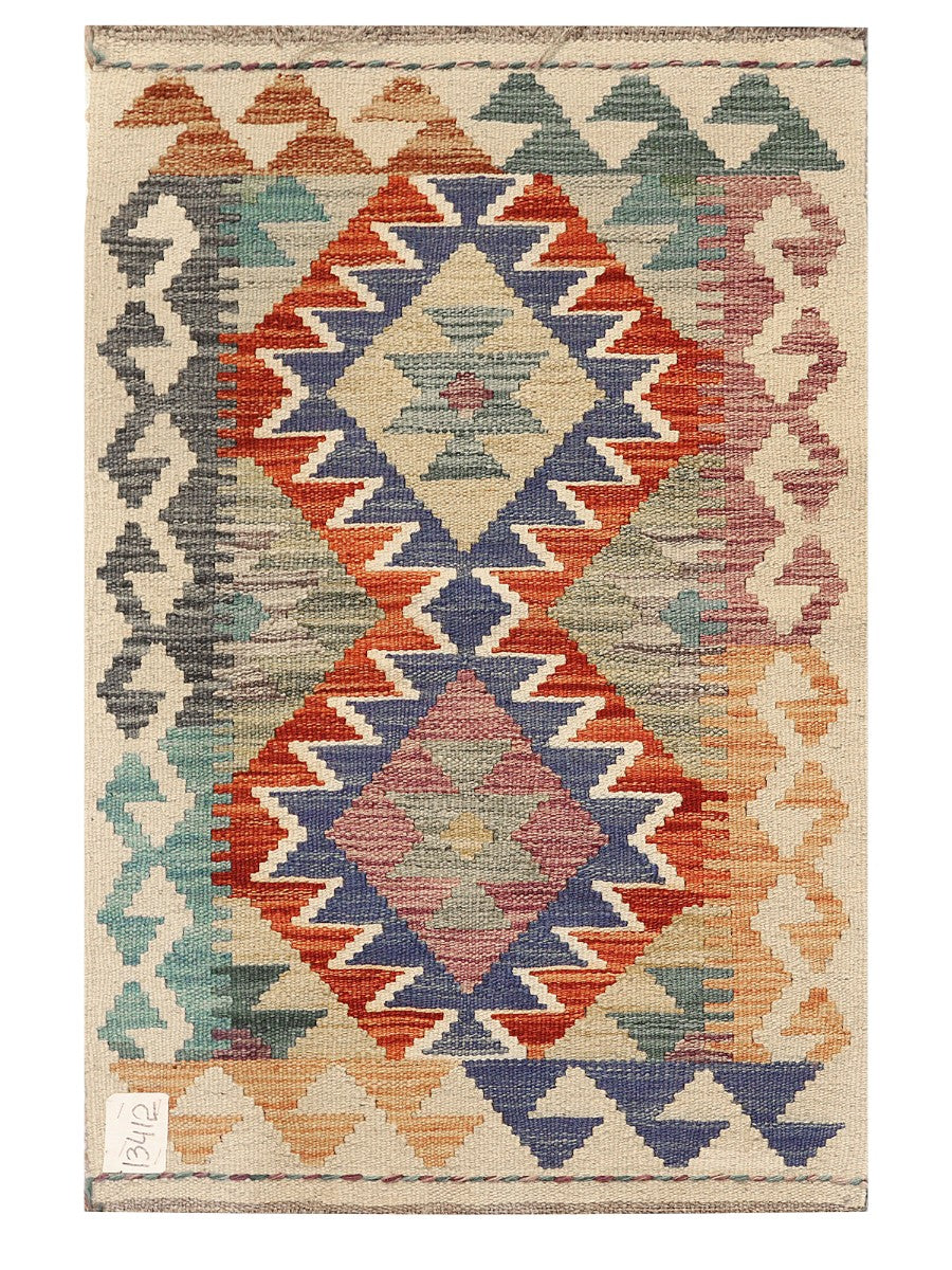 Maimana Afghanistan Kilim Rug - 88 x 58 cm