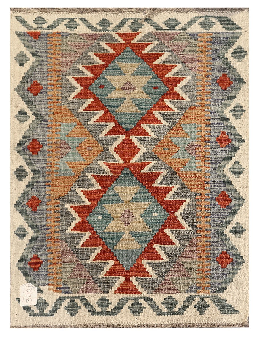 Maimana Afghanistan Kilim Rug - 90 x 67 cm