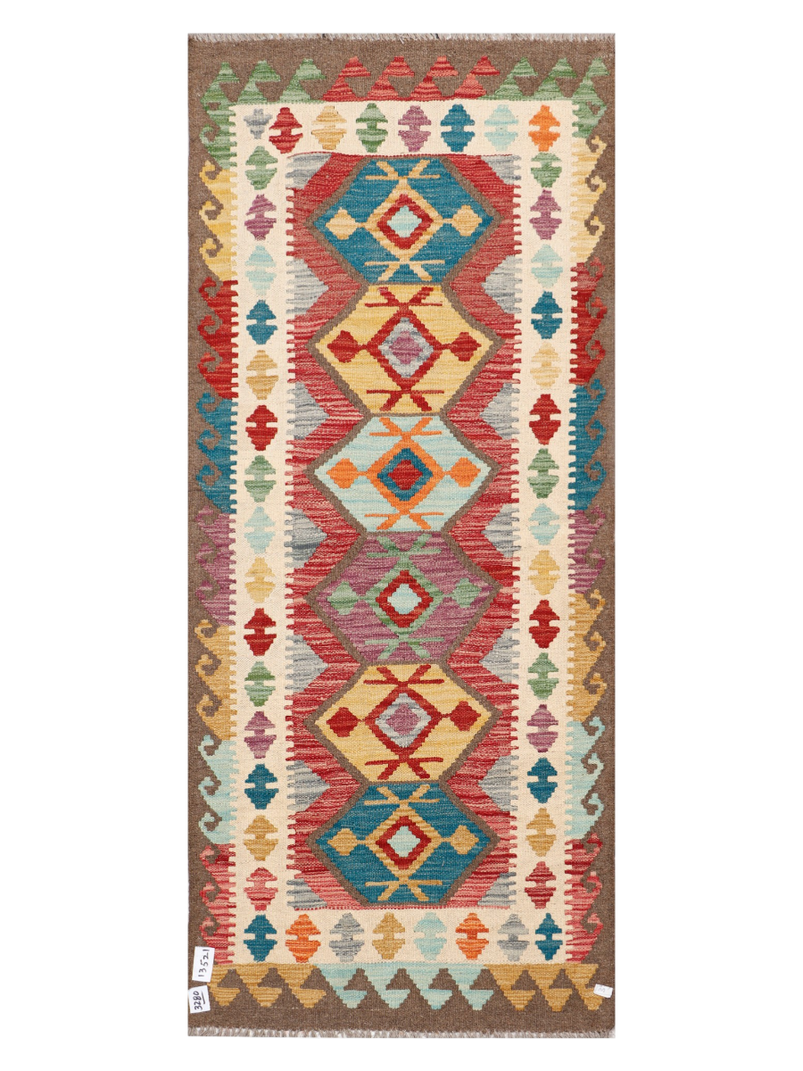 Maimana Afghanistan Kilim Runner Rug - 193 x 82 cm