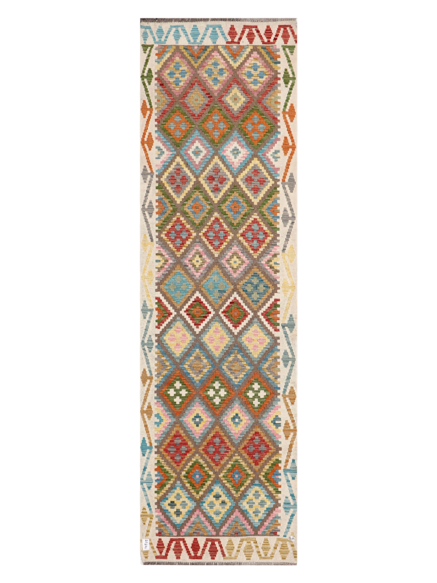 Maimana Afghanistan Kilim Runner Rug - 297 x 85 cm