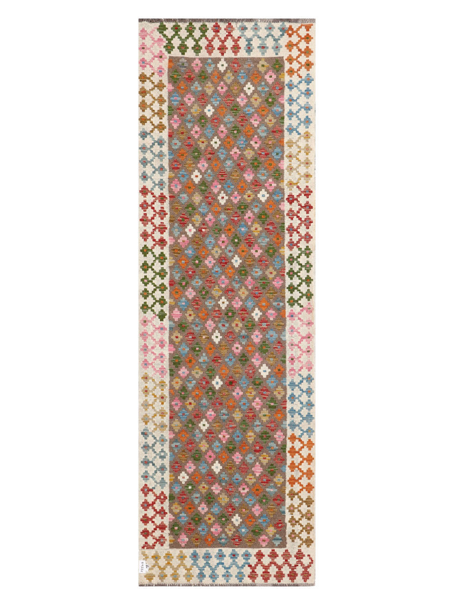 Maimana Afghanistan Kilim Runner Rug - 293 x 91 cm