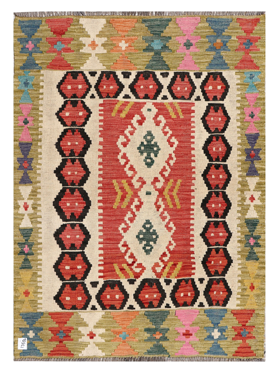 Maimana Afghanistan Kilim Accent Rug - 147 x 106 cm