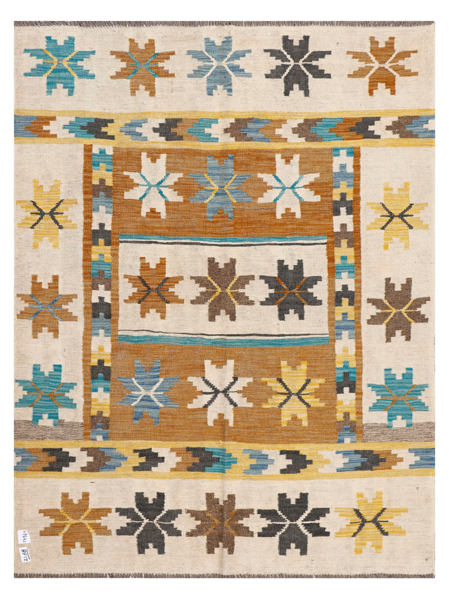 Maimana Afghanistan Kilim Accent Rug - 197 x 149 cm
