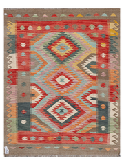 Maimana Afghanistan Kilim Accent Rug - 193 x 150 cm