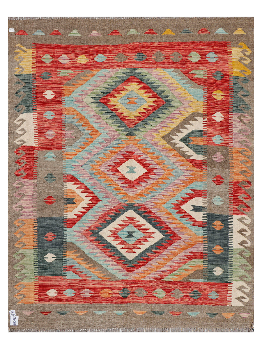 Maimana Afghanistan Kilim Accent Rug - 193 x 150 cm