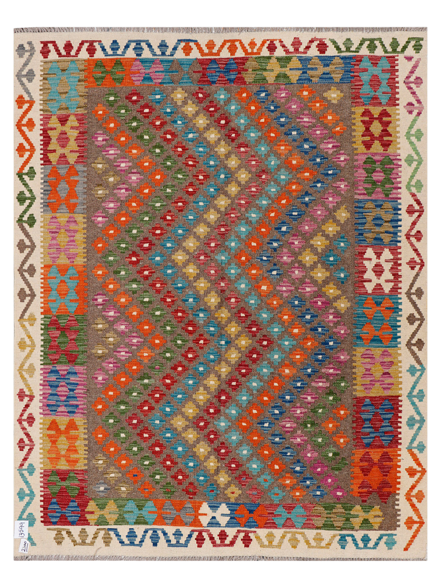 Maimana Afghanistan Kilim Accent Rug - 191 x 148 cm
