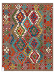 Maimana Afghanistan Kilim Accent Rug - 195 x 148 cm
