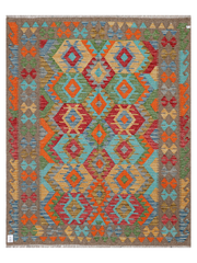Maimana Afghanistan Kilim Accent Rug - 192 x 153 cm
