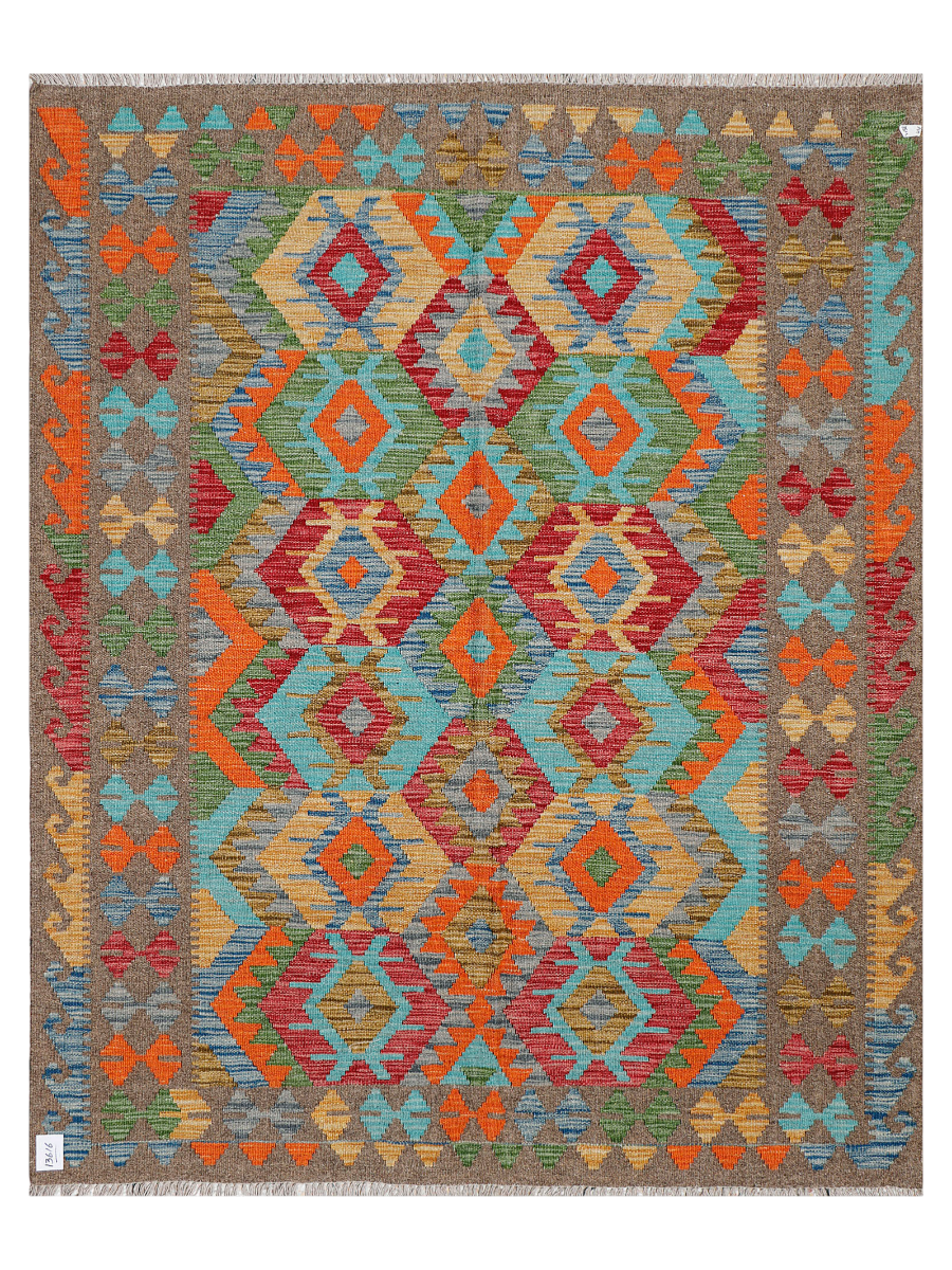Maimana Afghanistan Kilim Accent Rug - 192 x 153 cm