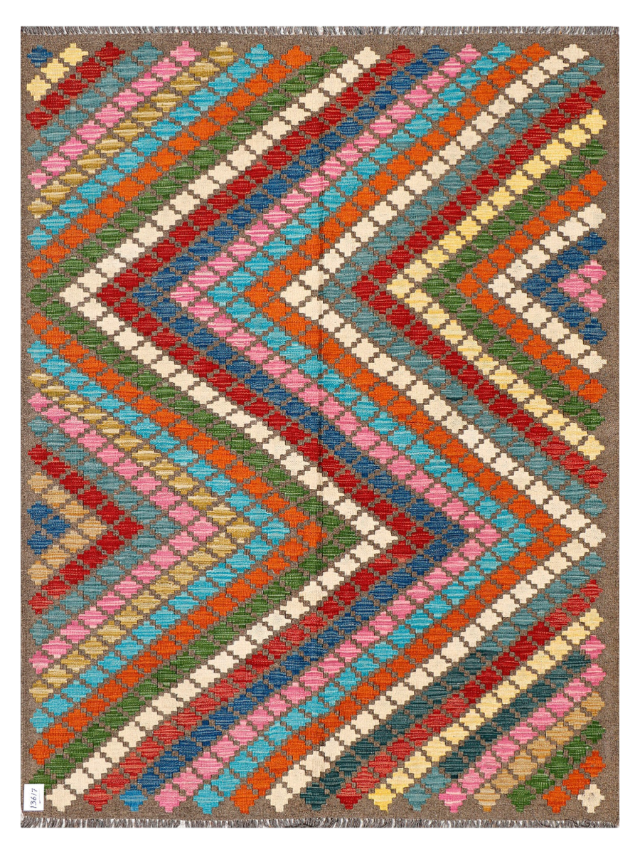 Maimana Afghanistan Kilim Accent Rug - 194 x 145 cm