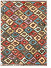 Maimana Afghanistan Kilim Accent Rug - 202 x 142 cm