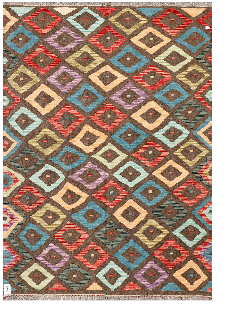 Maimana Afghanistan Kilim Accent Rug - 202 x 142 cm
