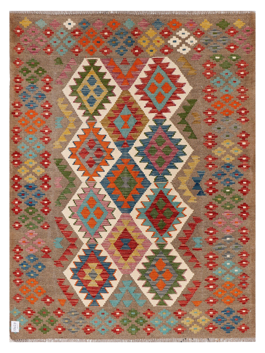 Maimana Afghanistan Kilim Accent Rug - 201 x 149 cm