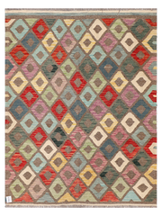 Maimana Afghanistan Kilim Accent Rug - 198 x 151 cm