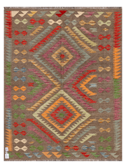 Maimana Afghanistan Kilim Accent Rug - 197 x 151 cm
