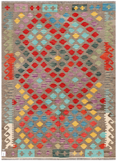 Maimana Afghanistan Kilim Accent Rug - 202 x 146 cm