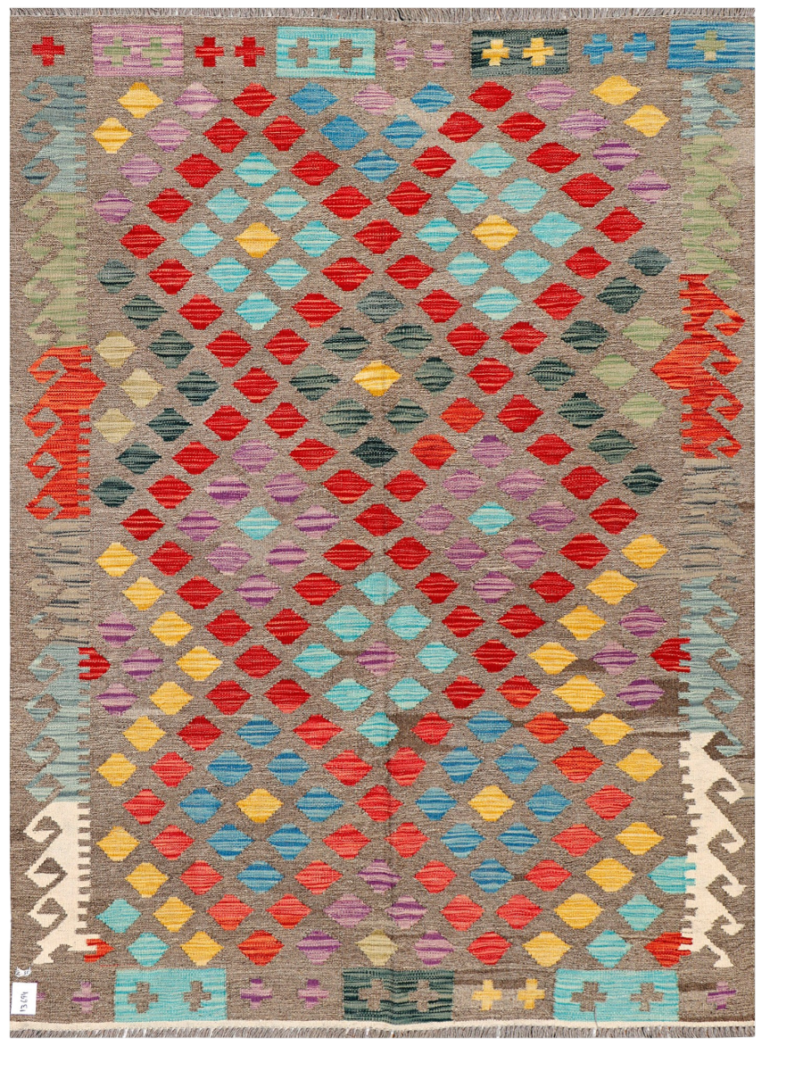 Maimana Afghanistan Kilim Accent Rug - 202 x 146 cm