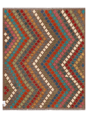 Maimana Afghanistan Kilim Accent Rug - 196 x 159 cm