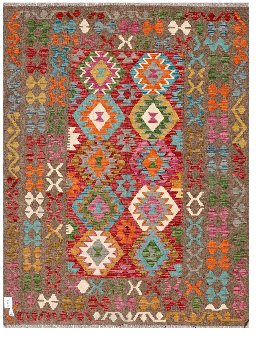 Maimana Afghanistan Kilim Accent Rug - 197 x 149 cm