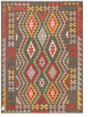 Maimana Afghanistan Kilim Accent Rug - 203 x 147 cm